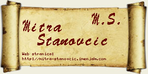 Mitra Stanovčić vizit kartica